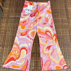 Zara Amazing Kids Swirl Patterned Pants - Pink, Orange, Cream NWT 9